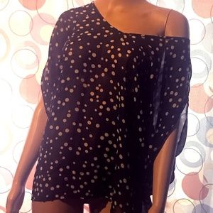 Black & White Polka Dot Sheer Blouse